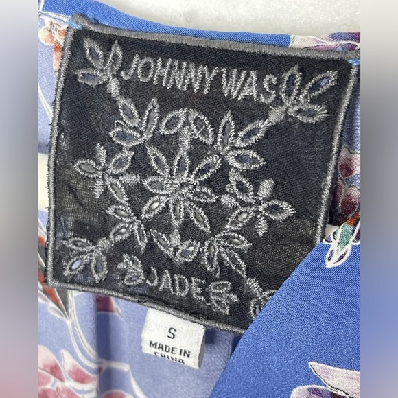 Johnny Was Jade Raine Button Front Blouse Boho Floral 100% Silk Size Small - Picture 4 of 9